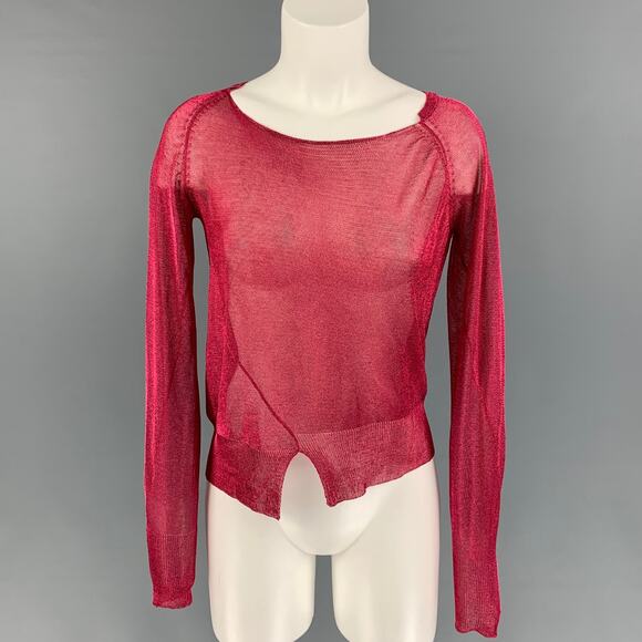 THE ROW Size XS Red Viscose Blend Metallic Giro Vented Top - Picture 1 of 5
